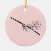 Katana mit Sakura-Zweig Keramik Ornament (Vorne)