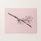 Katana mit Sakura-Zweig Puzzle (Horizontal)