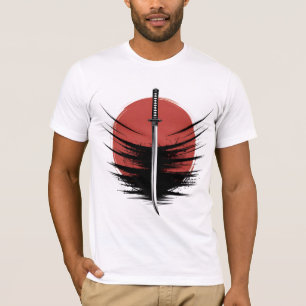 Katana-Schwert T-Shirt Japanische aufgehende Son