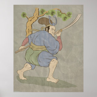 Katana-Schwertkämpfer Poster