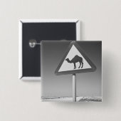 Katar, Al Zubarah. Camel Crossing Road Button (Vorne & Hinten)