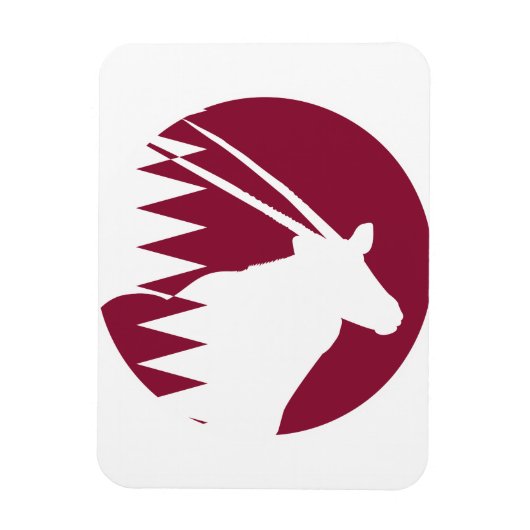 Katar Arabian oryx Qatari Nationale Tierflagge Magnet (Vertikal)