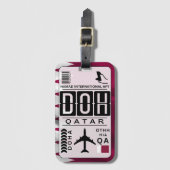 Katar Doha Gepäcktag Gepäckanhänger (Vorderseite Vertikal)