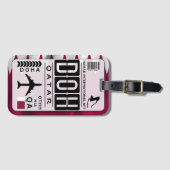 Katar Doha Gepäcktag Gepäckanhänger (Vorderseite (Horizontal))