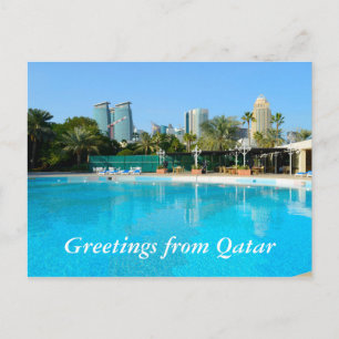 Katar, Doha-Pool und Skyline-Postkarte Postkarte