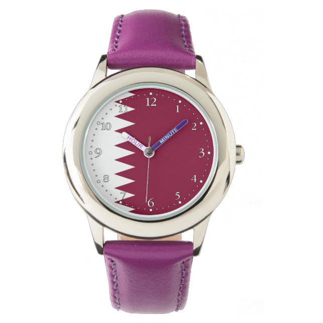 Katar-Flag Armbanduhr (Vorderseite)