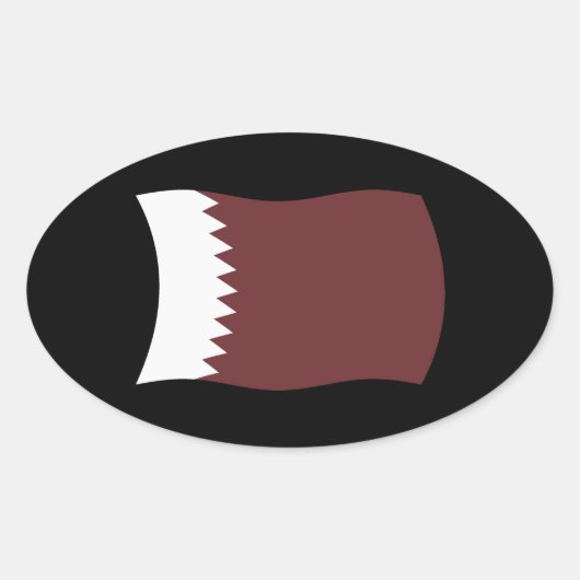 Katar-Flag-Aufkleber Ovaler Aufkleber (Vorderseite)