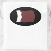 Katar-Flag-Aufkleber Ovaler Aufkleber (Tasche)