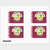 Katar Flag & Emblem, Flagge Katars Rechteckiger Aufkleber (Blatt)