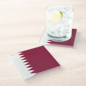 Katar-Flag Glasuntersetzer (Schrägansicht)