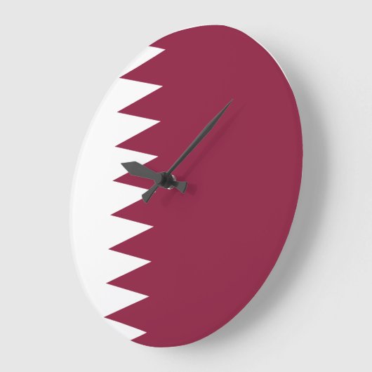 Katar-Flag Große Wanduhr (Winkel)