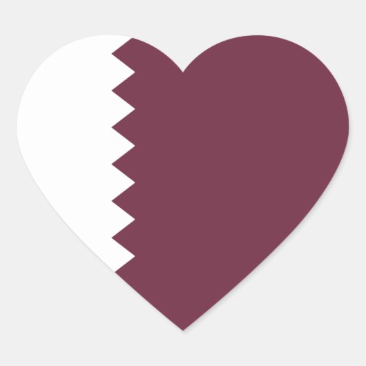 Katar-Flag-Heftsticker Herz-Aufkleber (Vorderseite)