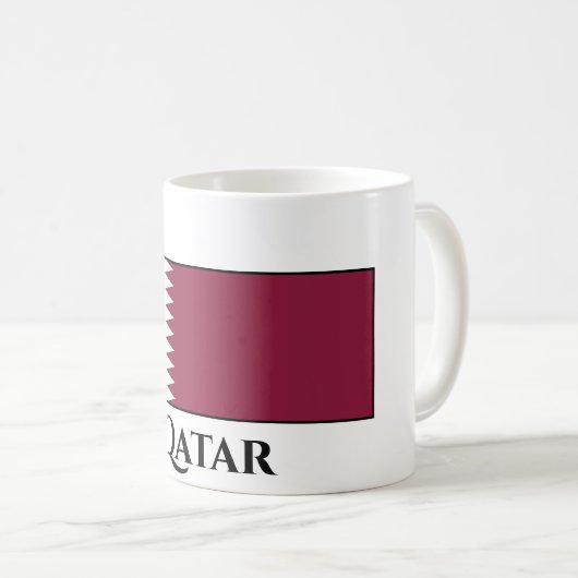 Katar-Flag Kaffeetasse (VorderseiteRechts)