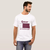 Katar-Flag + Karte + Text-T - Shirt (Vorne ganz)