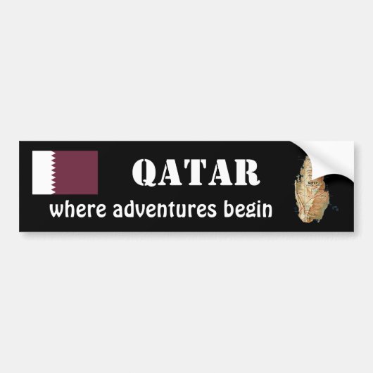 Katar-Flag + Map-Autoaufkleber Autoaufkleber (Vorne)