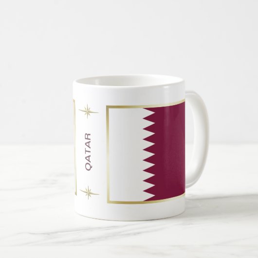 Katar-Flag + Map-Tasse Kaffeetasse (VorderseiteRechts)