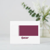 Katar-Flag mit Name Postkarte (Stehend Vorderseite)