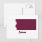 Katar-Flag mit Name Postkarte (Vorne/Hinten)