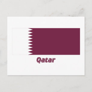 Katar-Flag mit Name Postkarte
