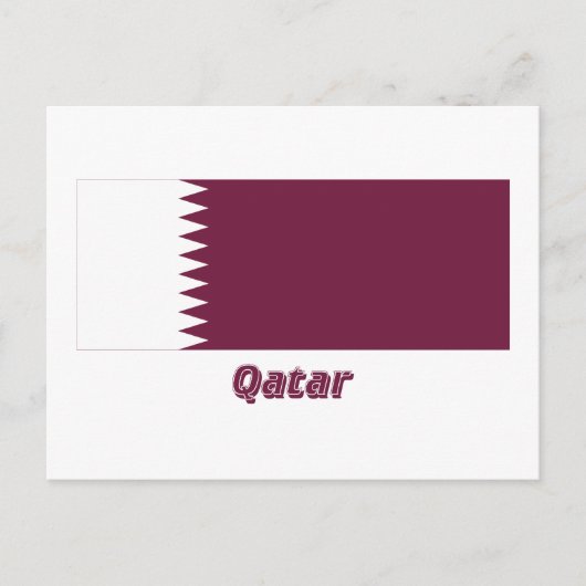 Katar-Flag mit Name Postkarte (Vorderseite)