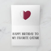 Katar Flag Patriotic Geburtstag Karte (Innenseite)