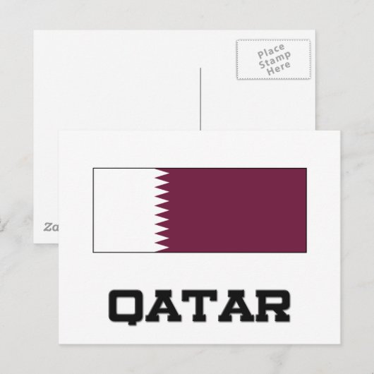 Katar-Flag Postkarte (Vorne/Hinten)