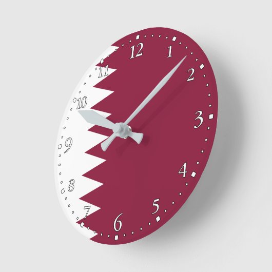 Katar-Flag Runde Wanduhr (Winkel)