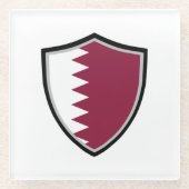 Katar-Flagge Glasuntersetzer (Vorderseite)