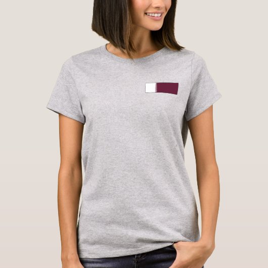 Katar-Flagge + Kartenzeichen-T - Shirt (Vorderseite)