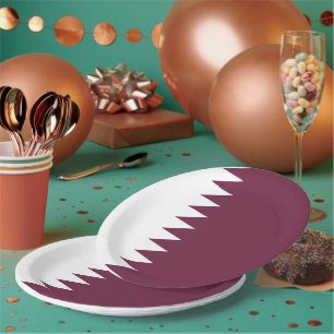 Katar-Flagge Pappteller