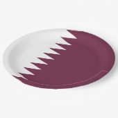 Katar-Flagge Pappteller (Schrägansicht)