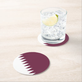 Katar-Flagge Runder Pappuntersetzer