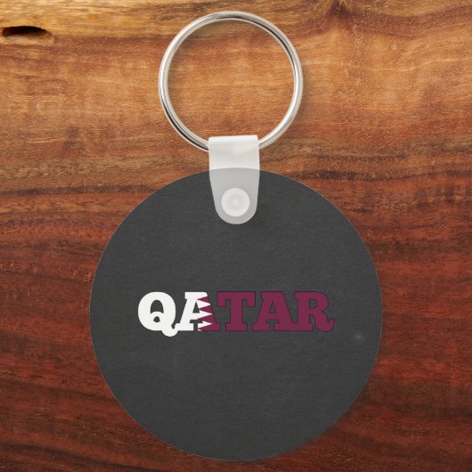 Katar-Flaggen-Schriftart Schlüsselanhänger (Vorderseite)