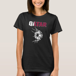 Katar Fußballball Im Netz Tor  Unterstützung Katar T-Shirt