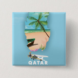 Katar illustriertes Reiseplakat Button