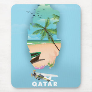 Katar illustriertes Reiseplakat Mousepad