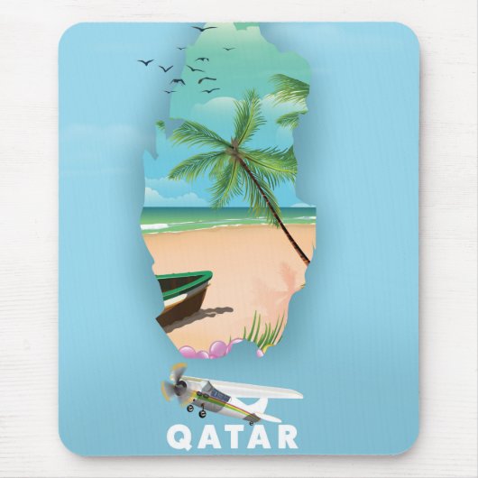 Katar illustriertes Reiseplakat Mousepad (Vorne)
