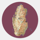 Katar-Kartenaufkleber Runder Aufkleber (Vorderseite)
