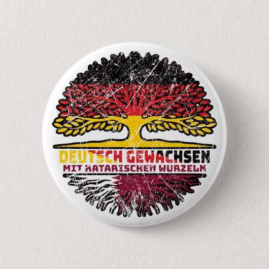 Katar Katarisch Deutsch Deutschland Baum Wurzel Button (Vorderseite)