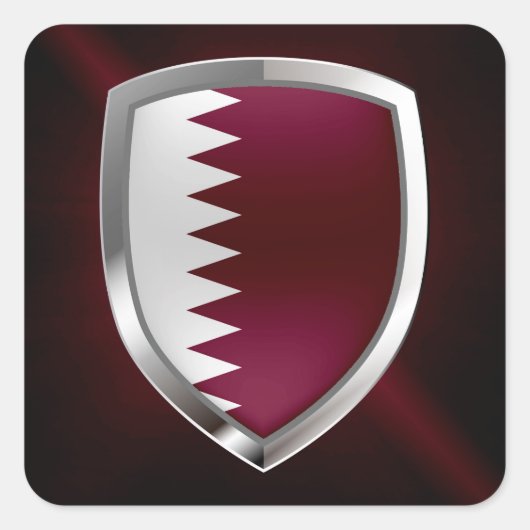 Katar Metallisches Emblem Quadratischer Aufkleber (Vorderseite)