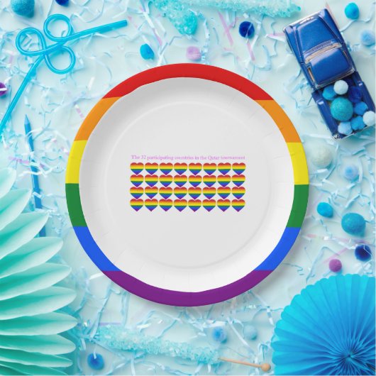 Katar Turnier 2022 Länderflaggen LGBTQ Pappteller (Party)