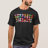 Katar Turnier 32 Country Flags Herz T - Shirt (Vorderseite)