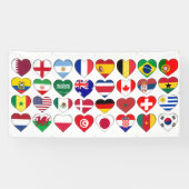 Katar Turnier 32 Länderfahnen Herz Banner (Horizontal)