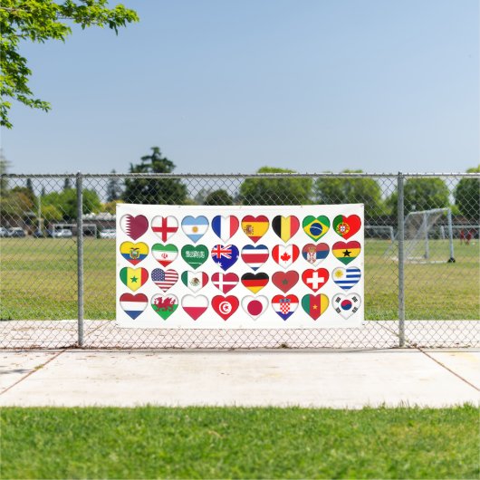 Katar Turnier 32 Länderfahnen Herz Banner (Insitu)