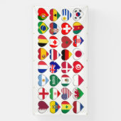 Katar Turnier 32 Länderfahnen Herz Banner (Vertikal)