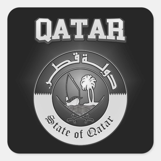 Katar-Wappen Quadratischer Aufkleber (Vorderseite)