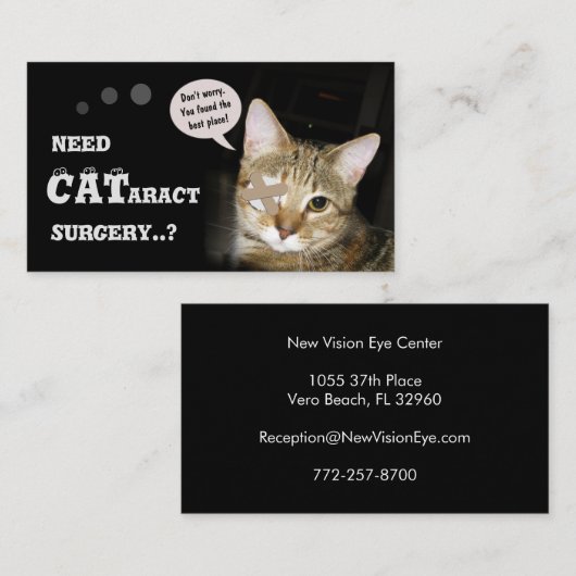 Katarakt-Operation Visitenkarte (Vorne/Hinten)