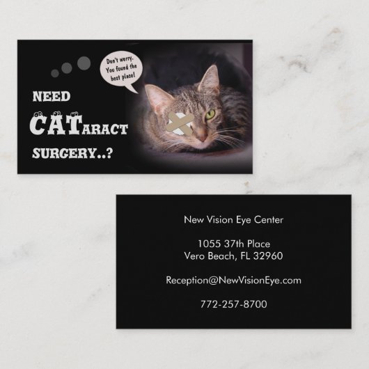 Katarakt-Operation Visitenkarte (Vorne/Hinten)