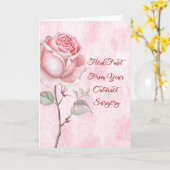 Katarakt-Operations-Karte mit hübscher rosa Rose Karte (Gelbe Blume)