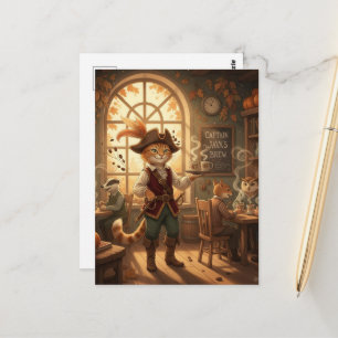 Katatenpirat serviert Kaffee  Postkarte